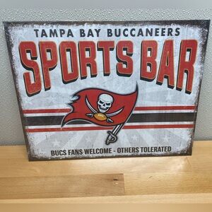 Tampa Bay Buccaneers Sports Bar Metal Sign, 16”x12.5” NFL Football Decor.
